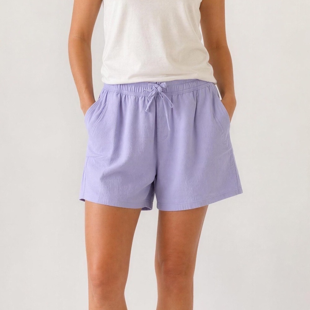 RSQ Lavender Seersucker Pull On Shorts XS MRSS100 Drawstring Elastic Waist